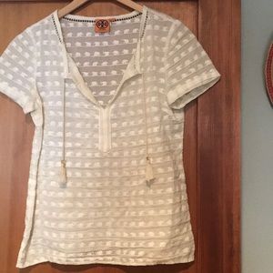 Tory Burch tee with embroidered elephants